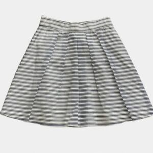 J. Crew Navy and White Striped A-Line Skirt